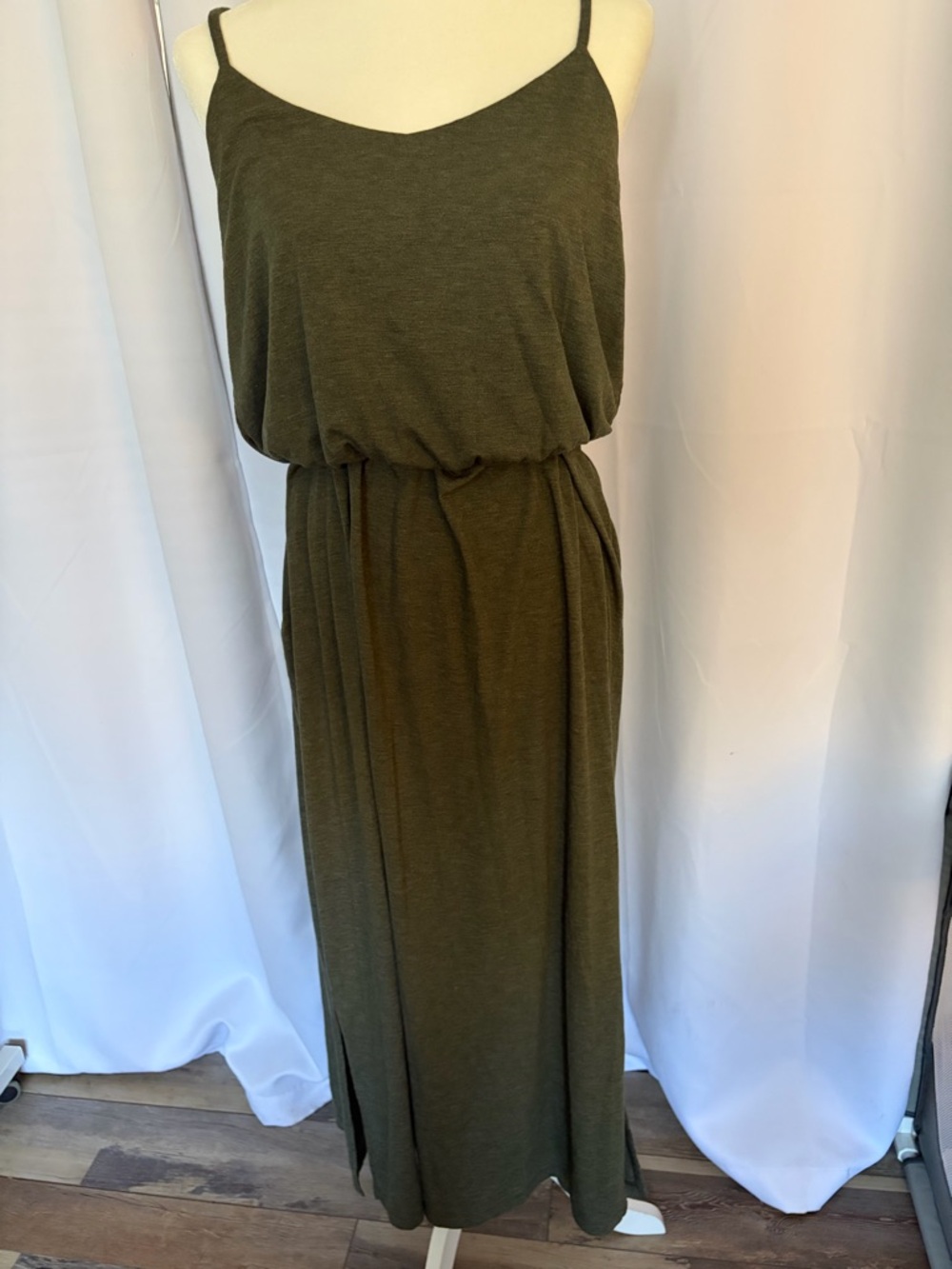 Old navy Olive Maxi Dress with Elastic Waist